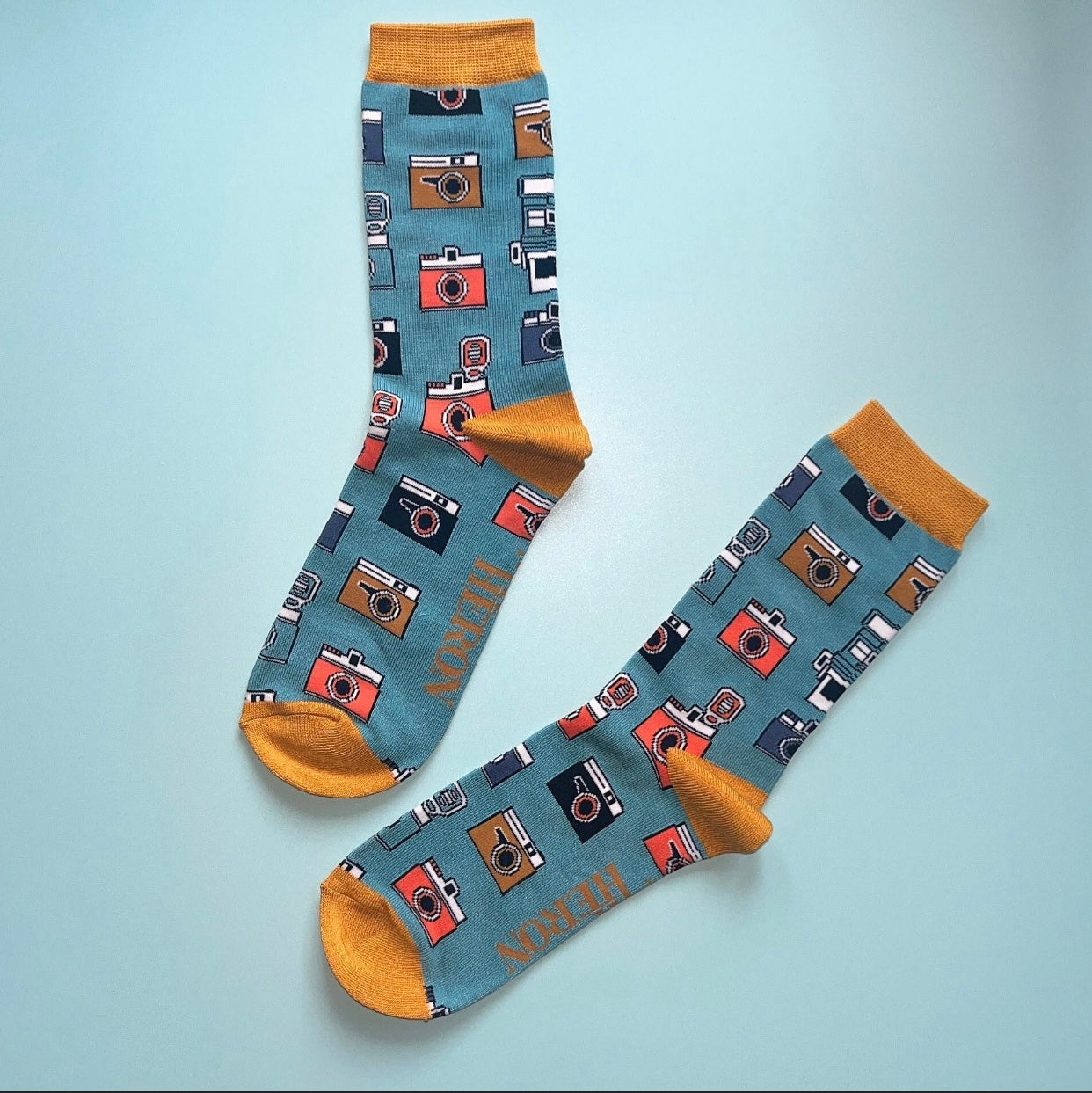 Camera Bamboo Socks Blue