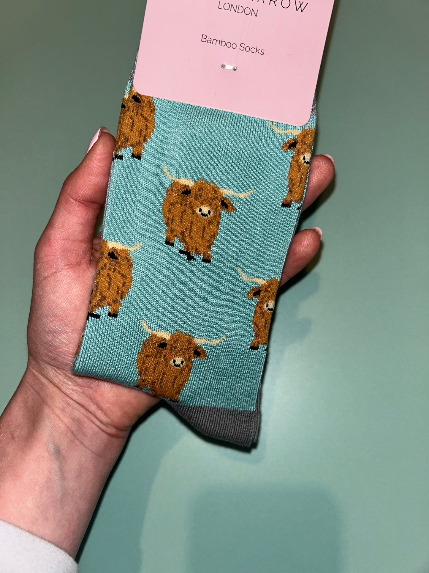 Highland Herd Bamboo Socks Blue