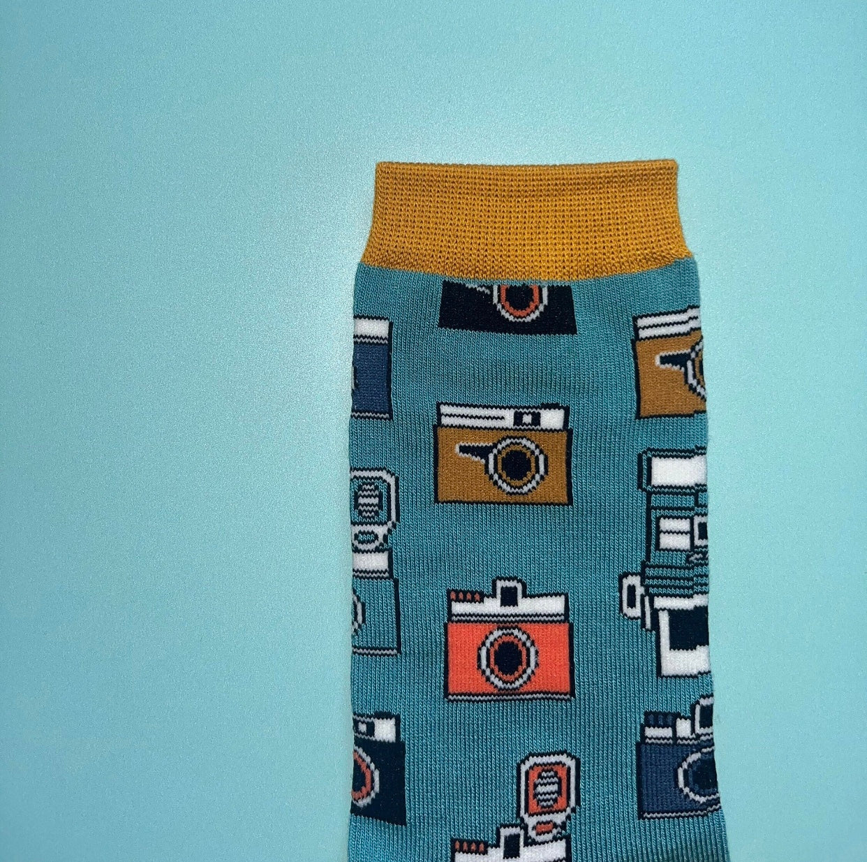 Camera Bamboo Socks Blue