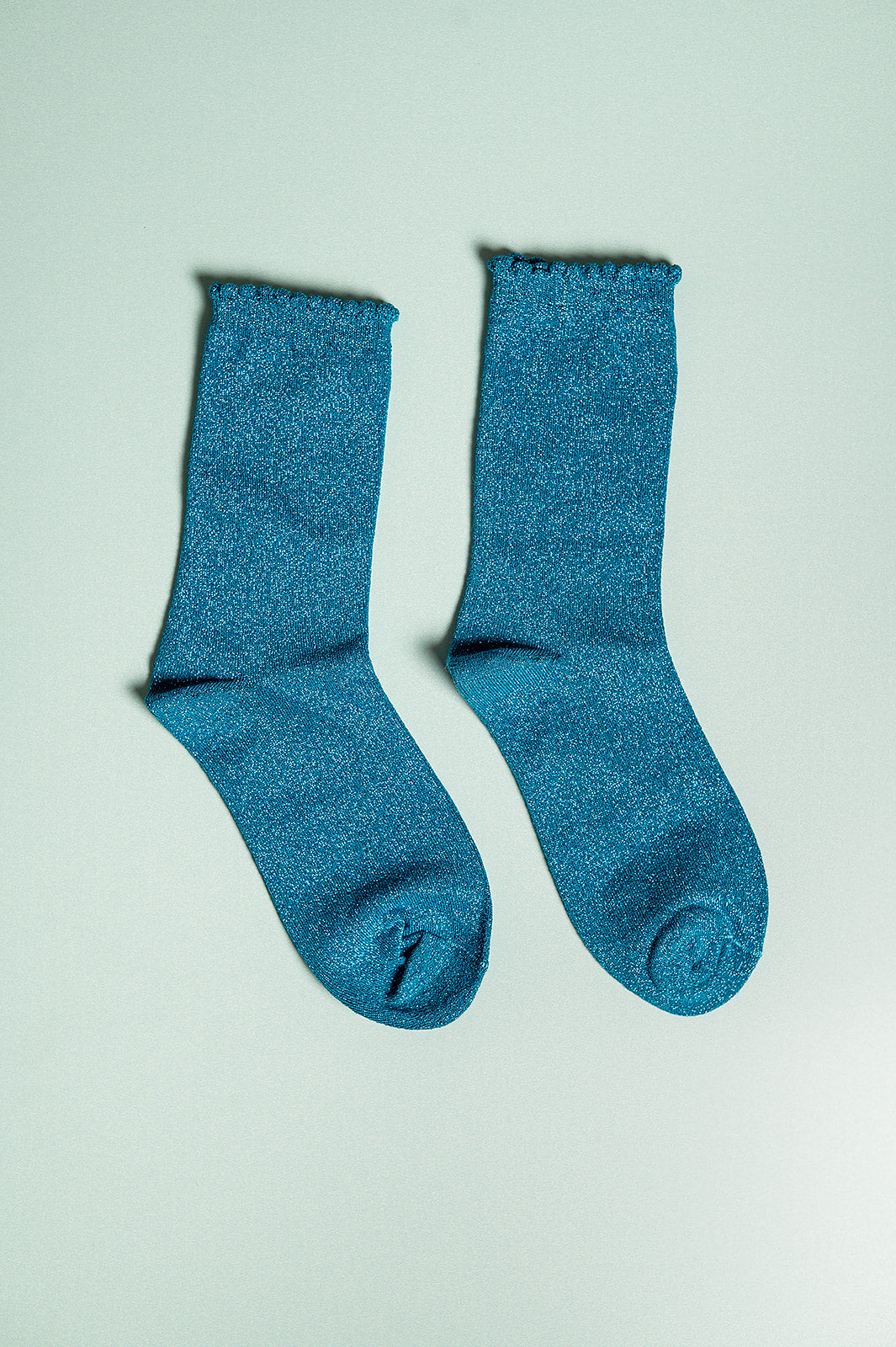 Teal Glitter Socks