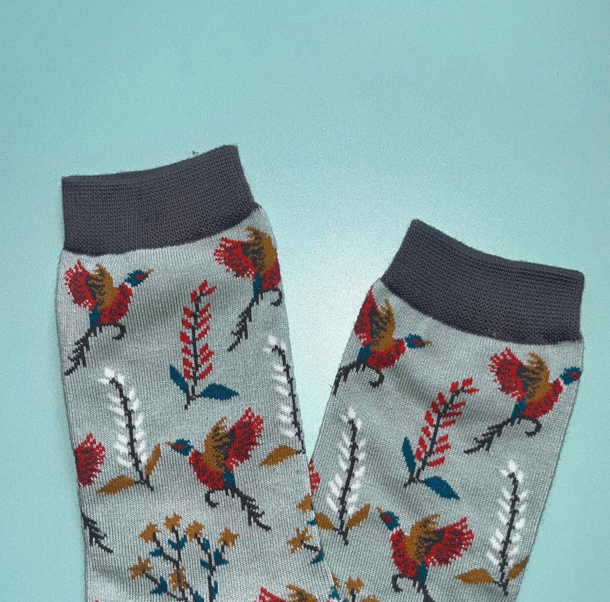 Pheasants Bamboo Socks Blue
