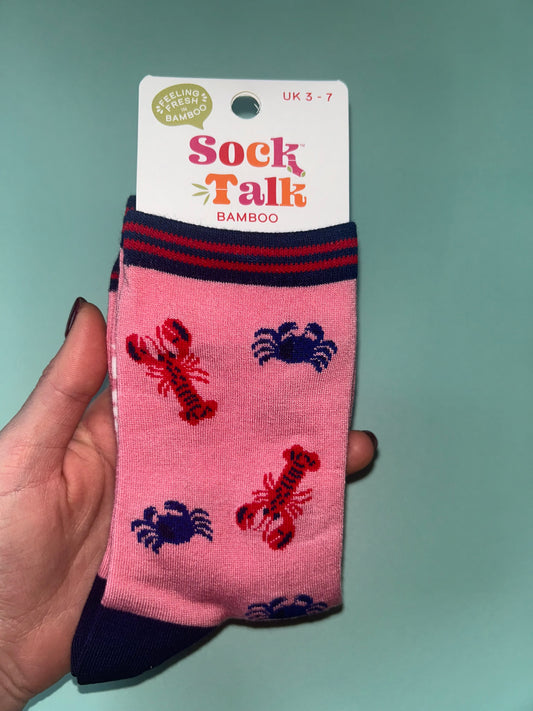 Lobster + crabs bamboo socks