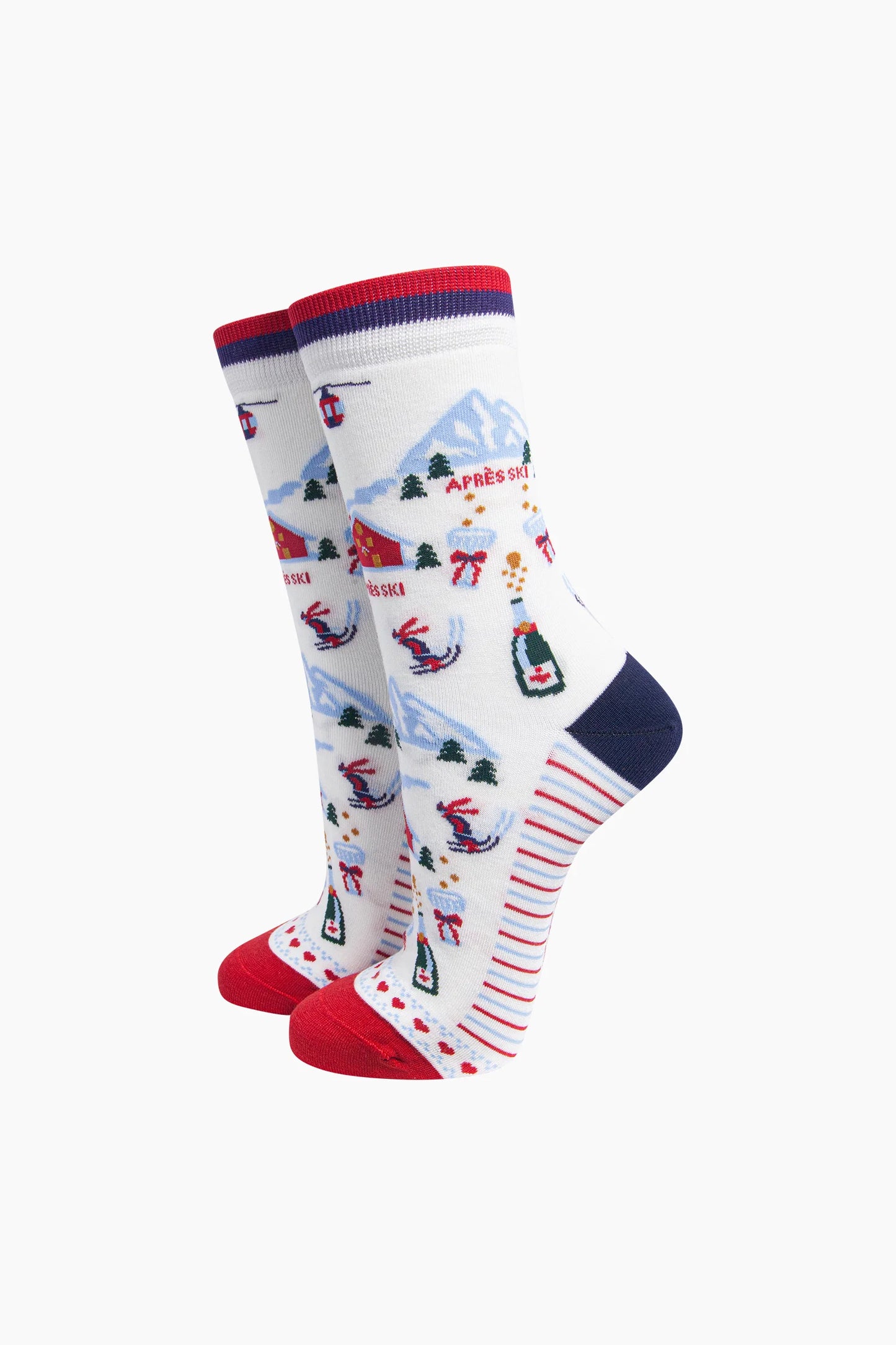 Apres Ski Women's Bamboo Socks in White
