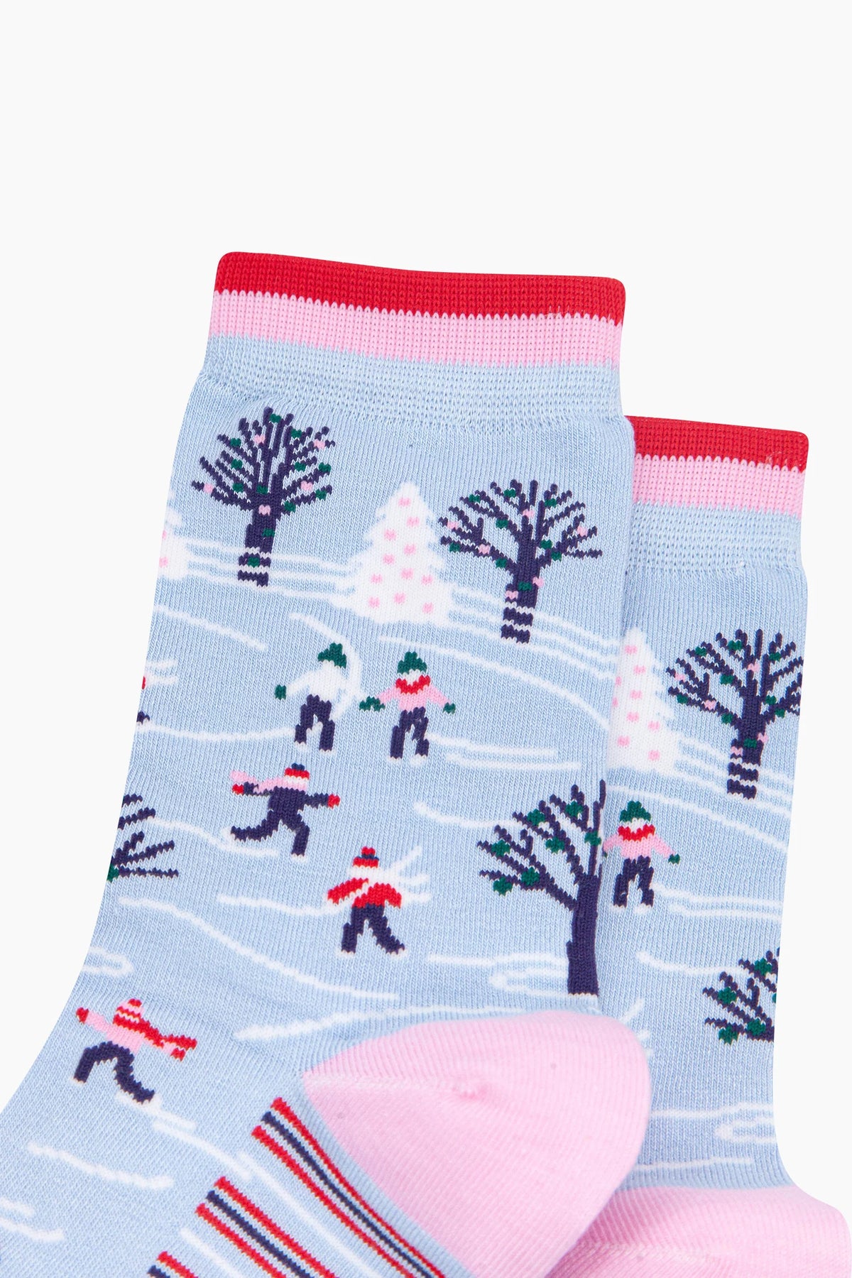 Ice Skaters Women's Bamboo Socks in Icy Blue