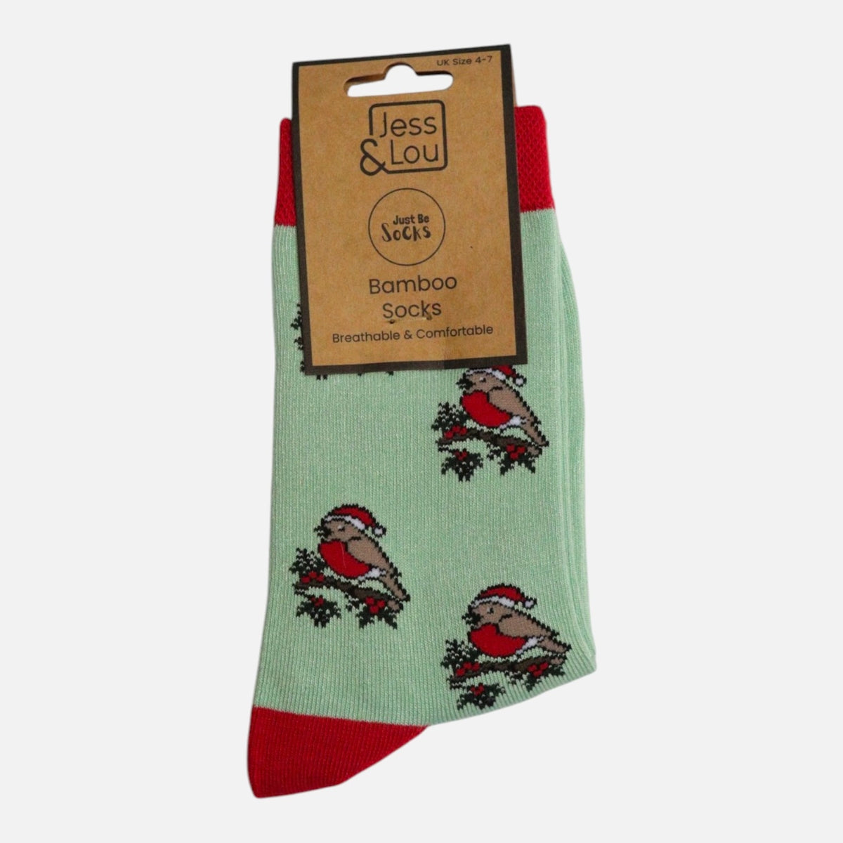 Christmas Robin Just Be Socks Bamboo 4 Pair Bundle