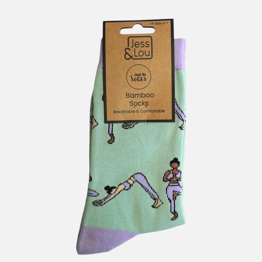Yoga Mint Green & Purple Bamboo Socks 4 pair Bundle