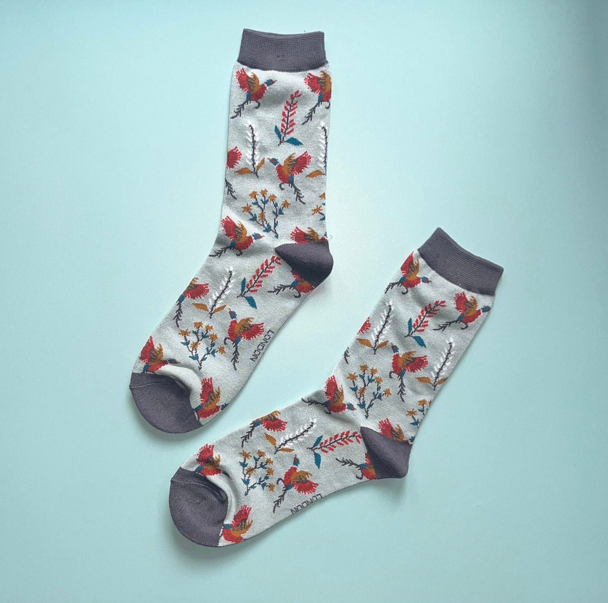 Pheasants Bamboo Socks Blue