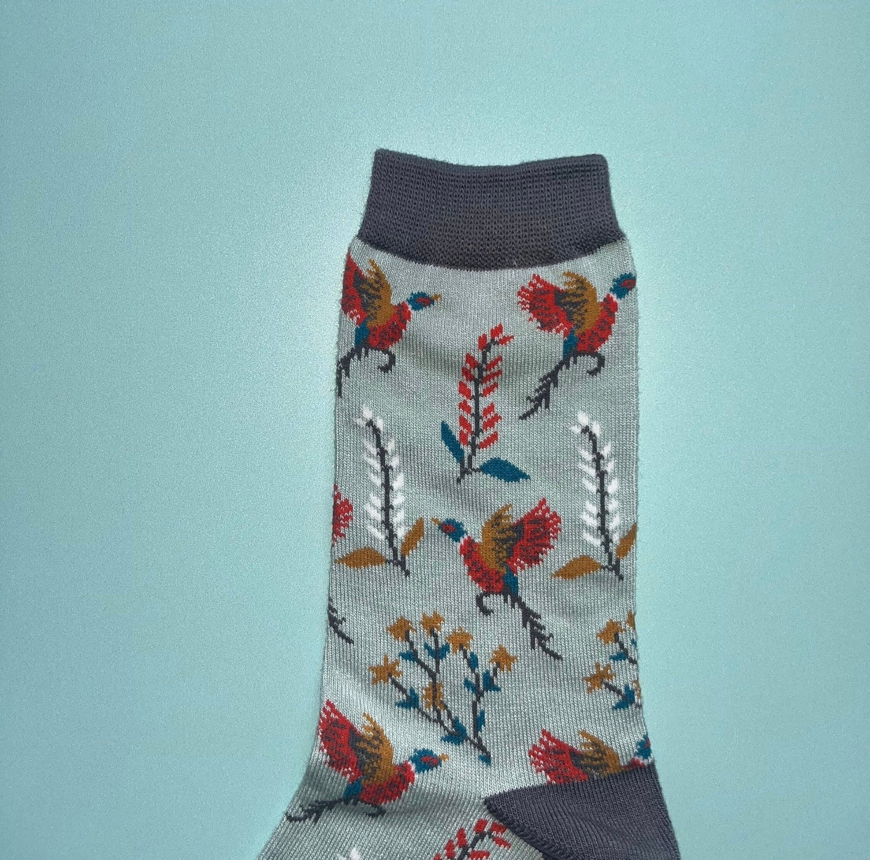 Pheasants Bamboo Socks Blue