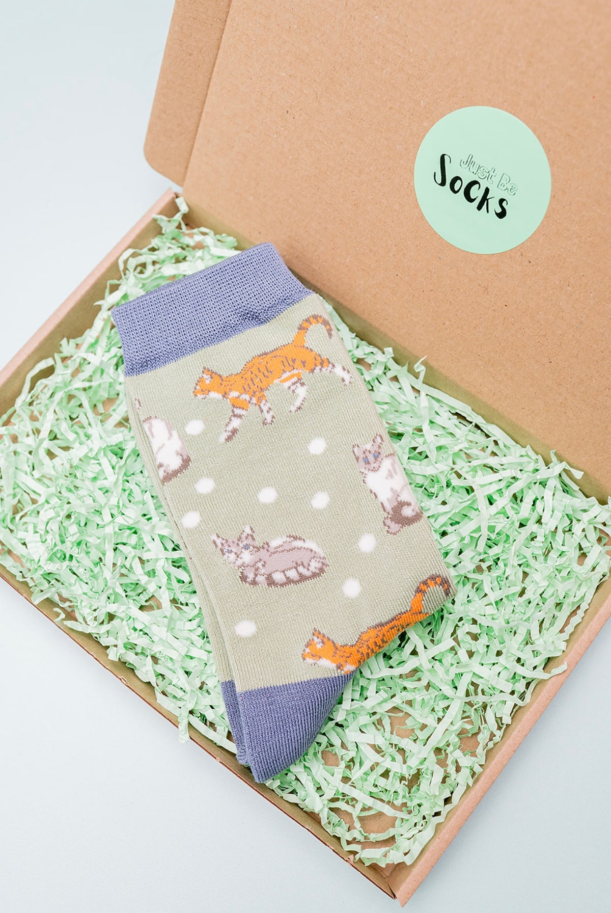 Cats Bamboo Socks Green | size 4-7