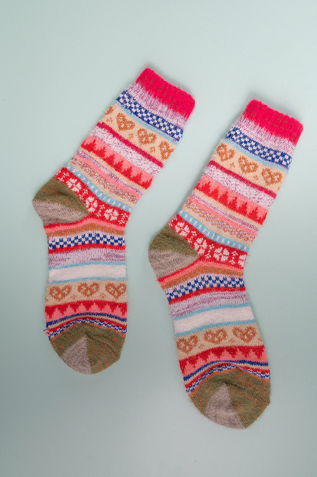 Nordic Pink Wool Socks