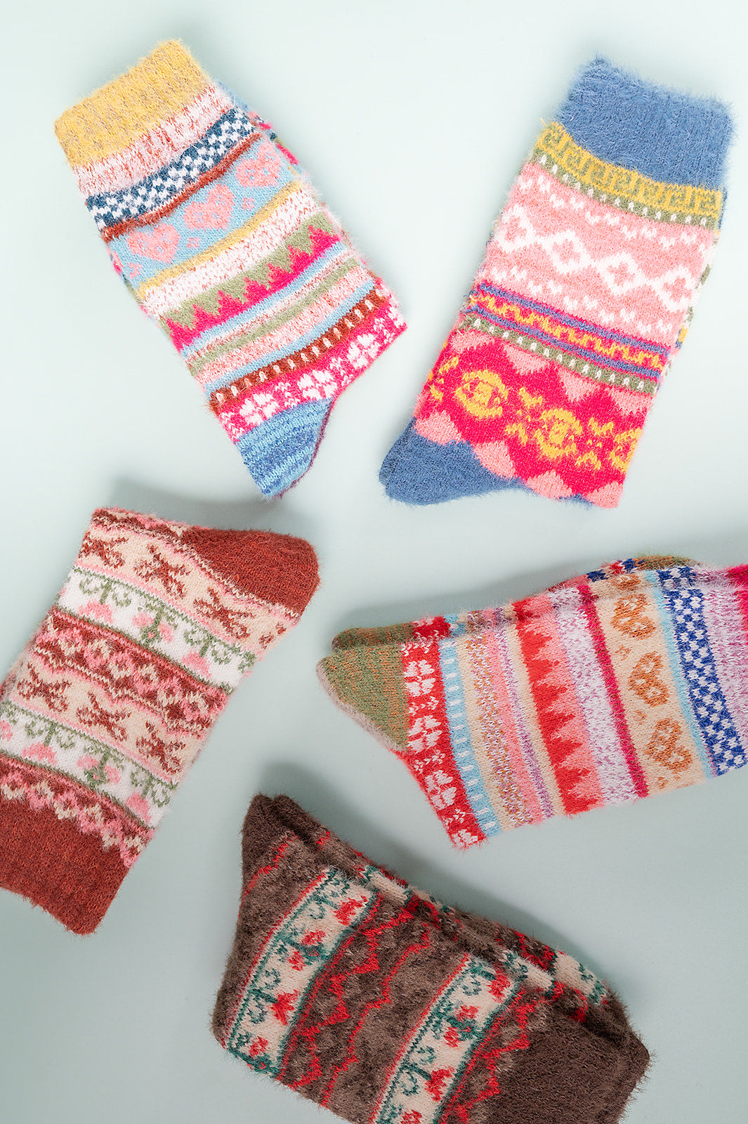 Nordic Yellow Cuff Wool Socks