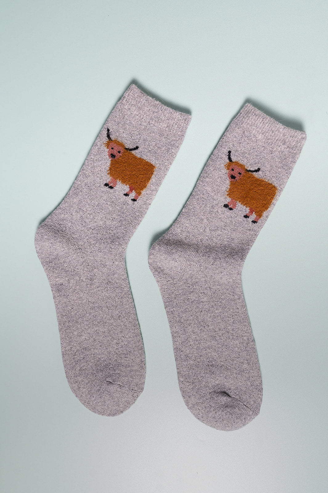 Highland cow wool grey
