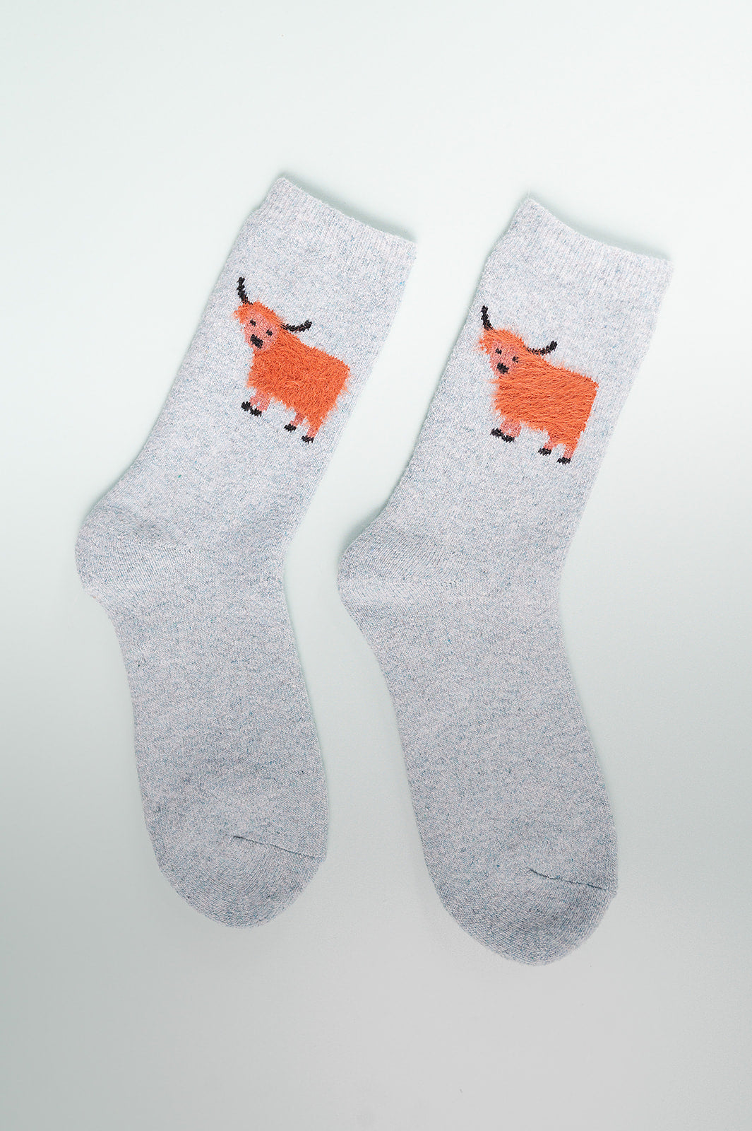 Highland cow wool blue