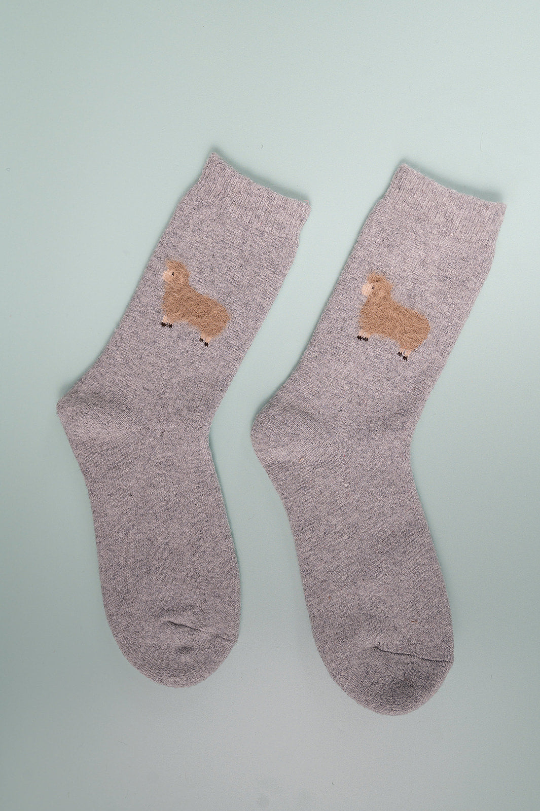 Grey wool blend sheep socks