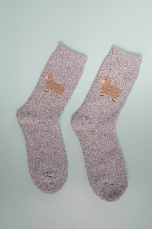 Grey wool blend sheep socks