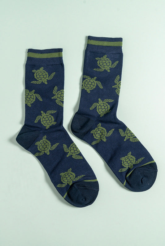 Turtles bamboo navy size 7-11