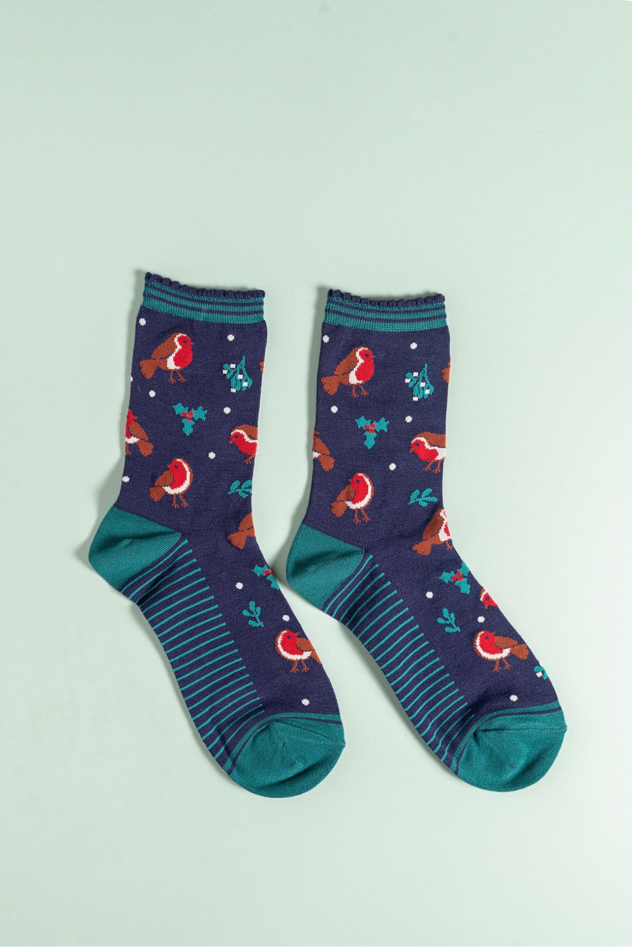 Robin navy bamboo socks