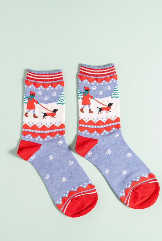 Walking dogs bamboo socks