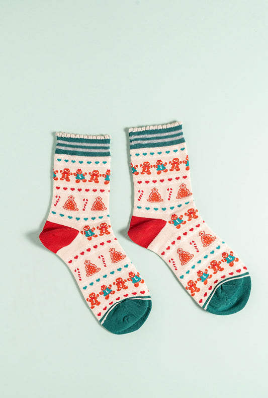 Gingerbread cream bamboo socks