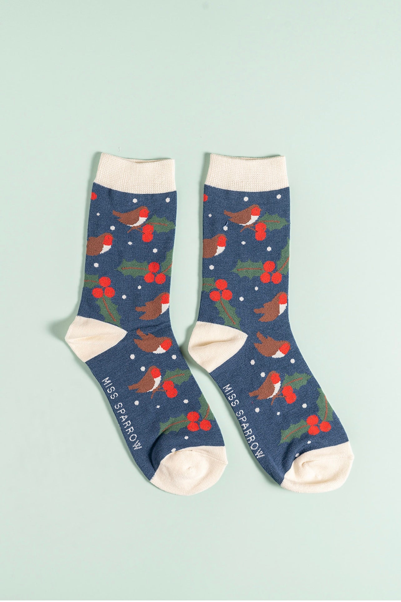 Hedgerow navy bamboo socks