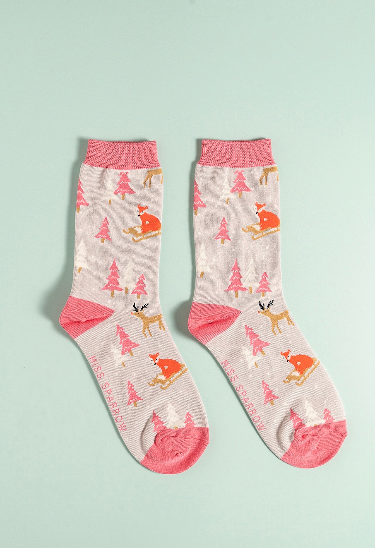 Reindeer silver bamboo socks
