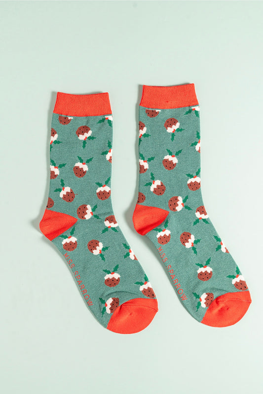 Pudding green bamboo socks
