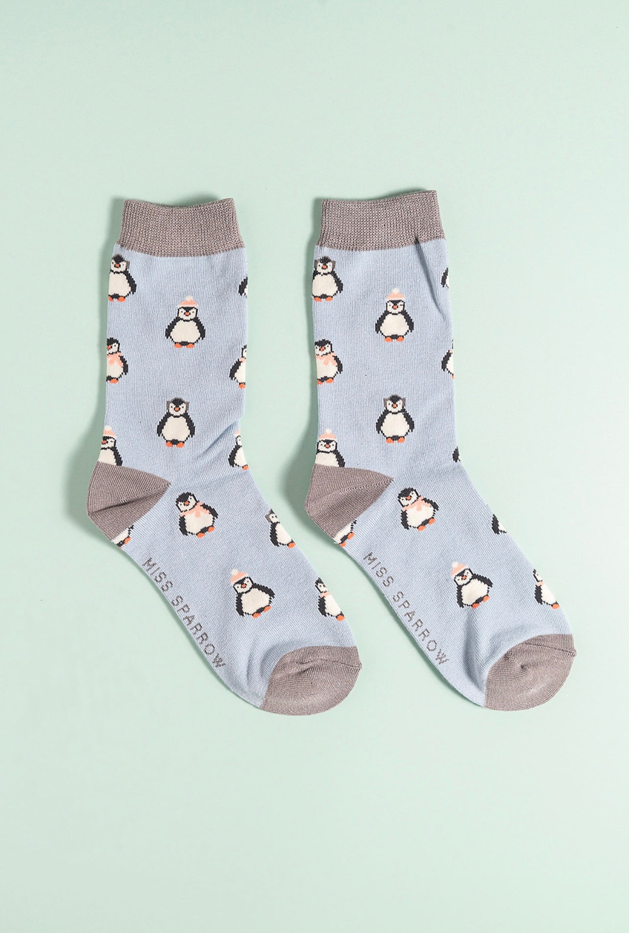 Penguin blue bamboo socks