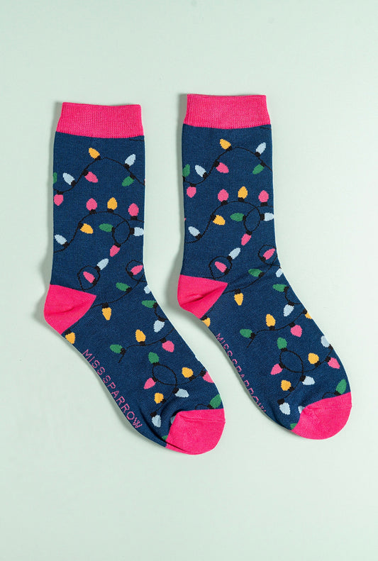 Lights Navy bamboo socks