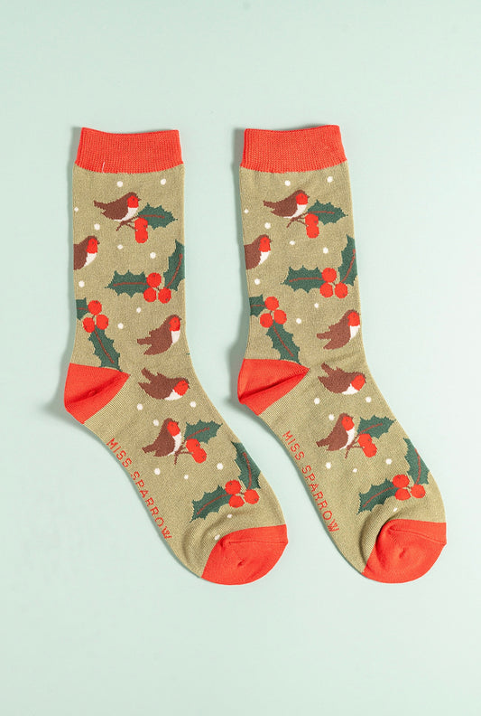 Hedgerow Green bamboo socks