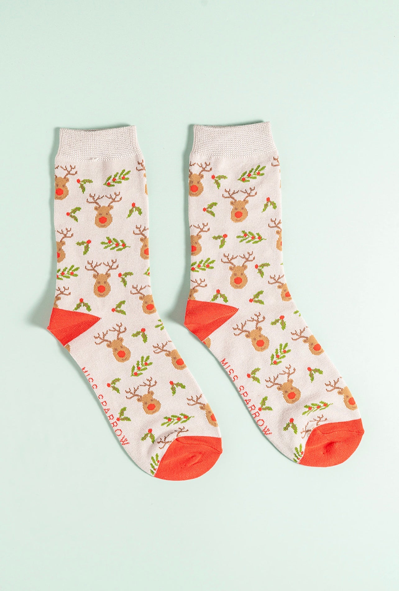 Silver reindeer Holly bamboo socks