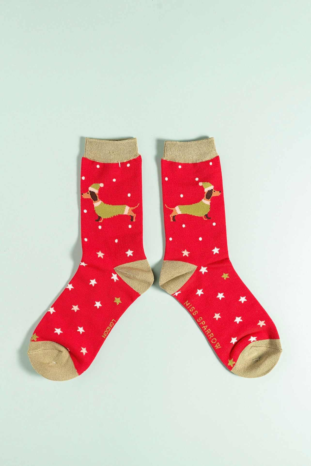 Red dashund bamboo socks