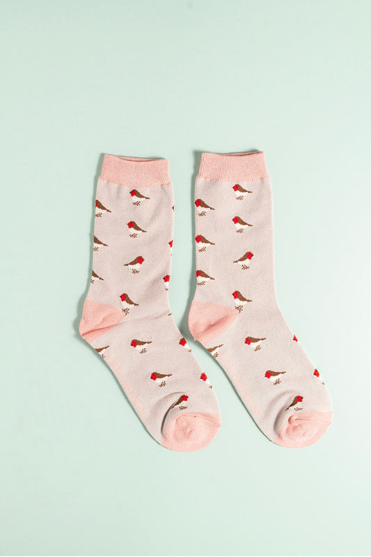 Robin silver bamboo socks