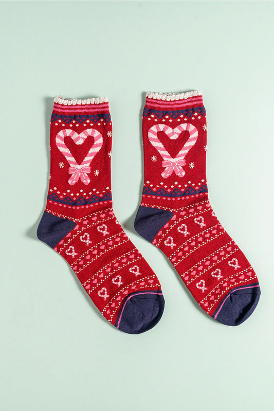 Candy cane bamboo socks