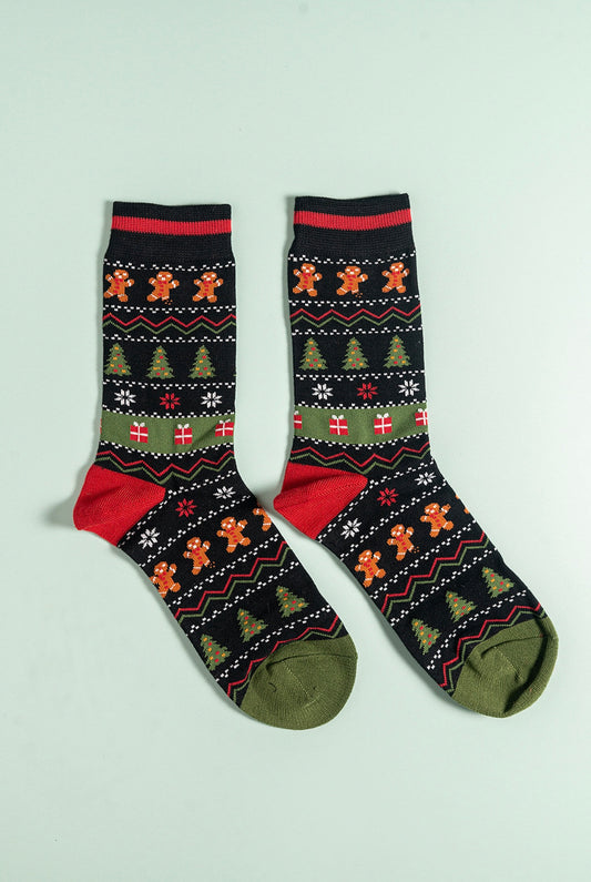 Gingerbread & Trees Bamboo Socks