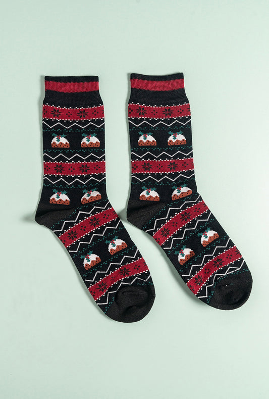 Christmas Pudding Bamboo Socks