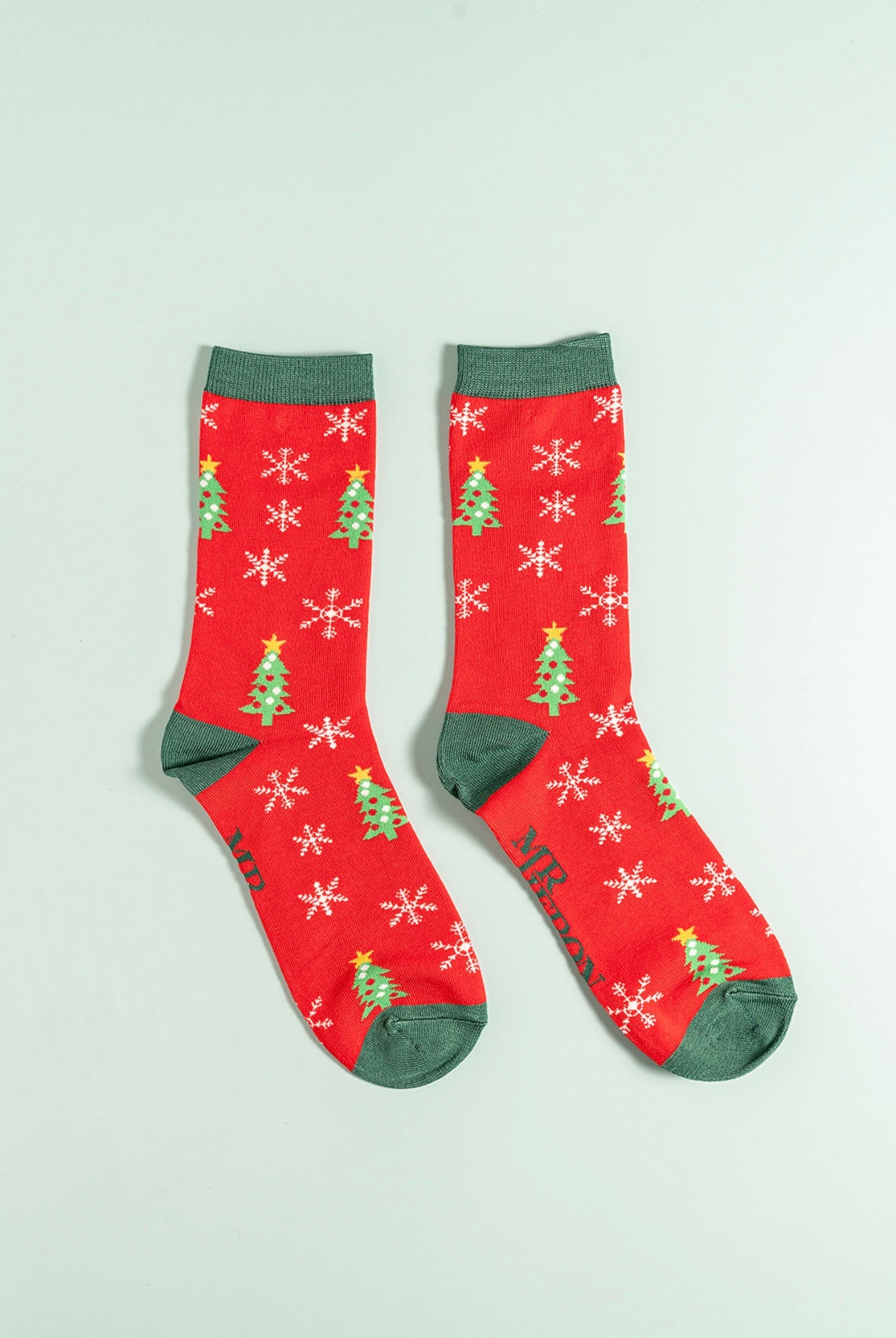 Festive Trees Red Bamboo Socks