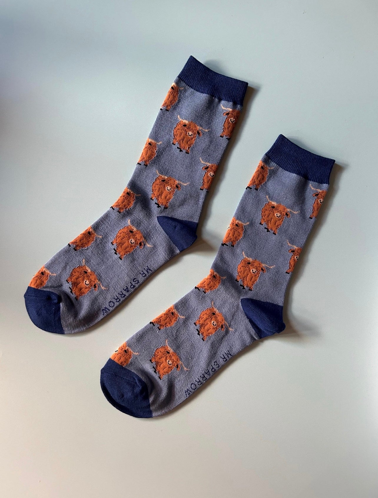 Highland Herd Bamboo Socks Blue