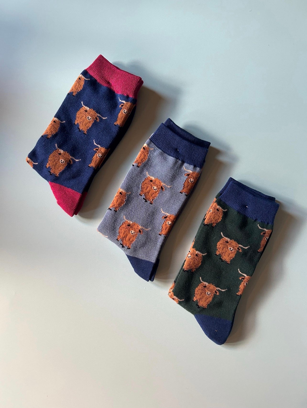 Highland Herd Bamboo Socks Navy