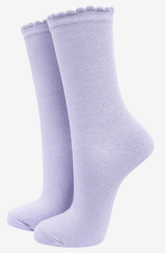 Teal Glitter Socks