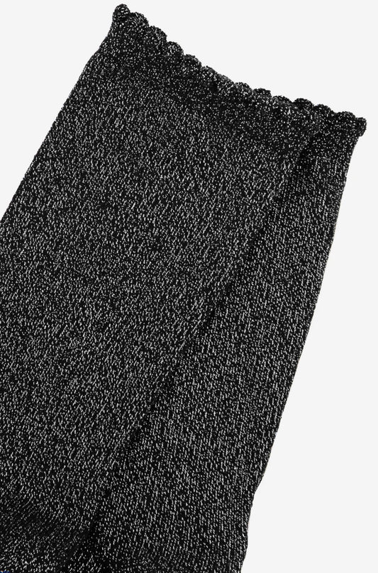 Black + Silver Glitter Socks