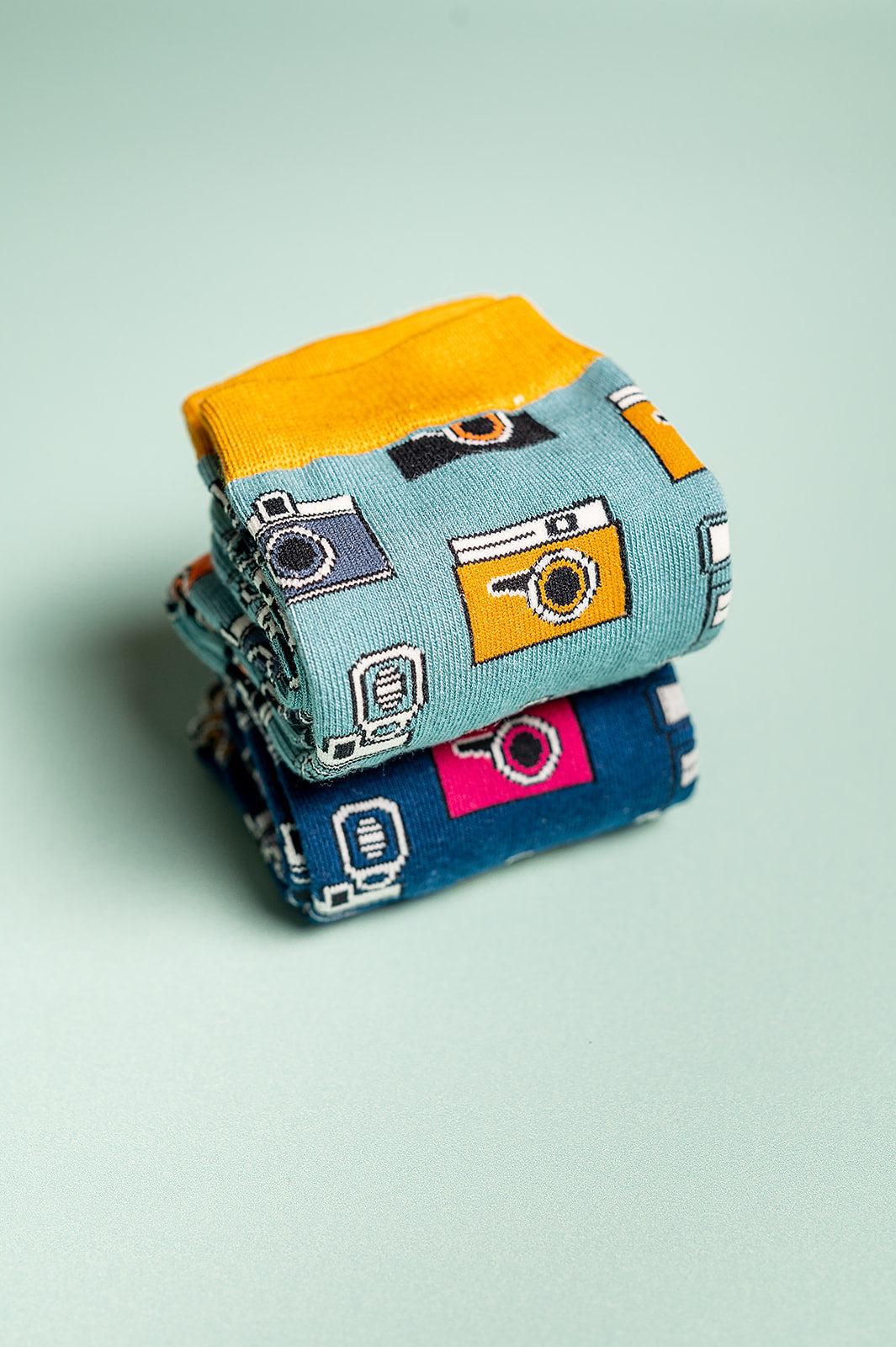 Camera Bamboo Socks Blue