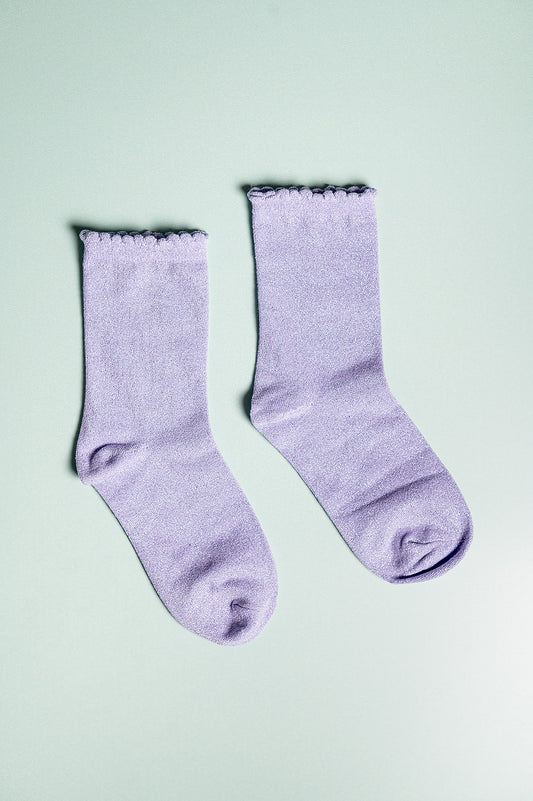 Lilac Glitter Socks