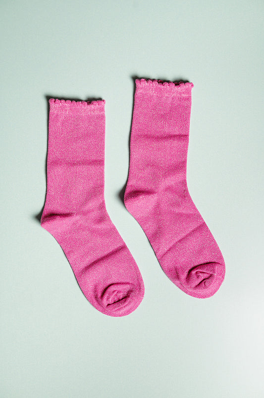 Pink Glitter Socks