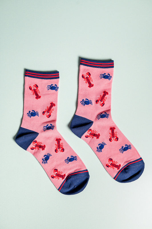 Lobster + crabs bamboo socks