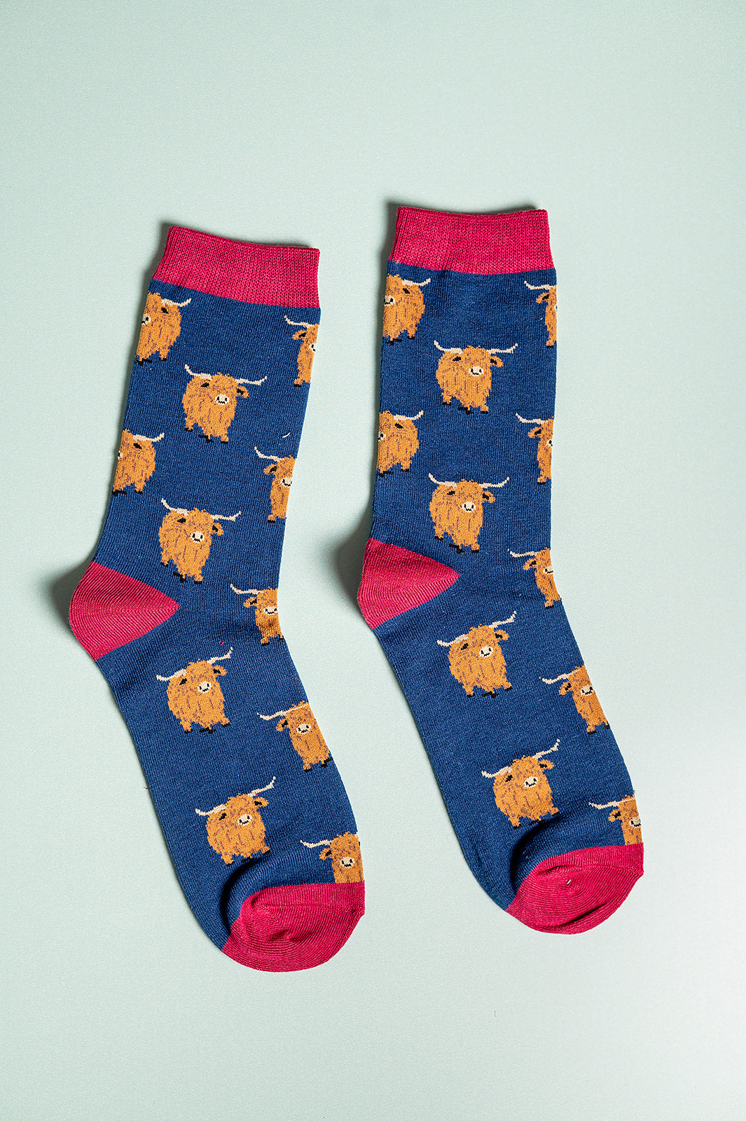 Highland Herd Bamboo Socks Navy