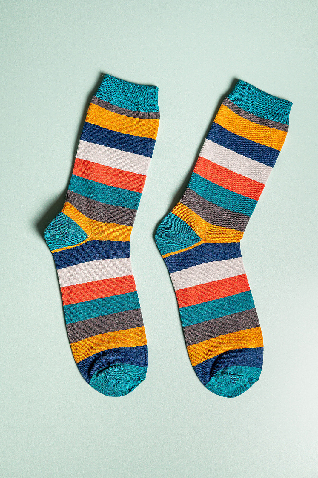Stripe Bamboo Socks Teal