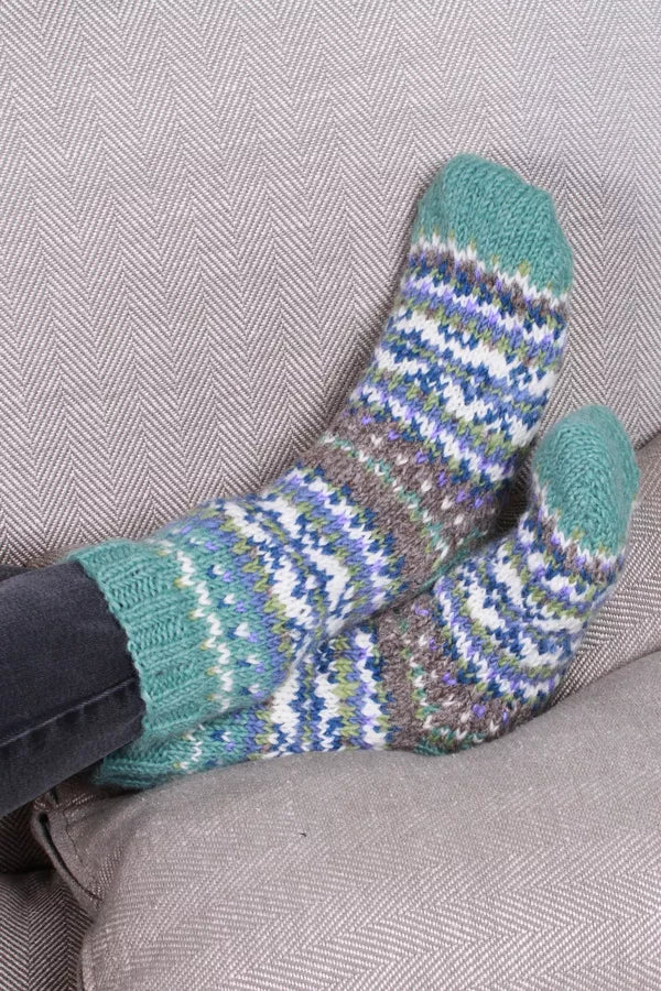 Iona Sofa Socks Aqua