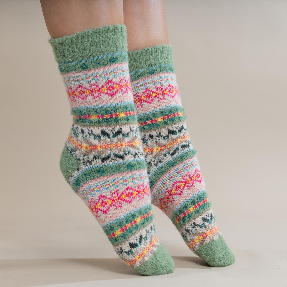 Red and Blue nordic socks