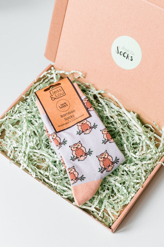 Ladies Owl Just Be Socks Bamboo