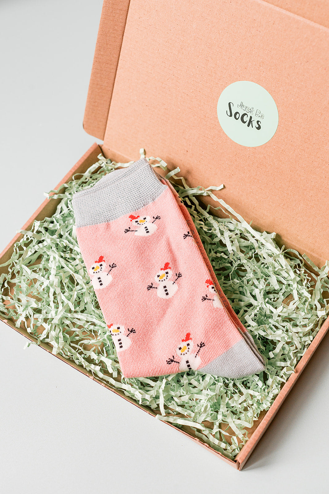 Little Snowmen Socks Dusky Pink